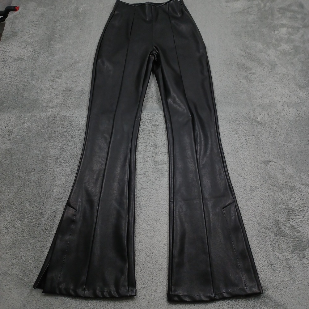 Abercrombie Fitch Pants Womens XXS Black Vegan Leather Faux Preppy